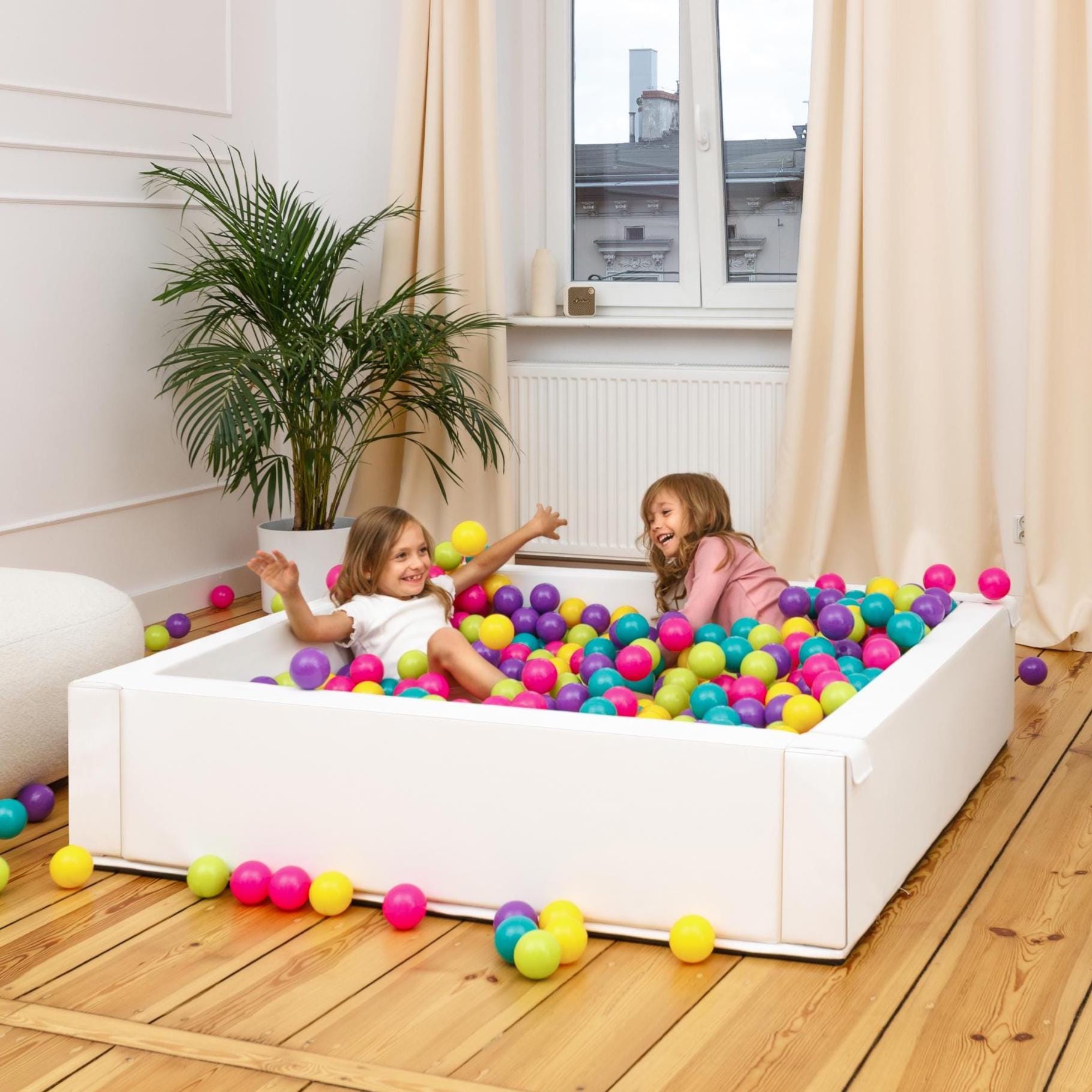 Ballenbak voor Baby's en Peuters, Rond Schuimrubberen Ballenbad, 90 x Ballenbak voor Baby's en Peuters, Rond Schuimrubberen Ballenbad, 90 x
