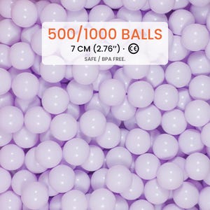 500 / 1000 hellviolette Bällebad Bälle 7 cm (2,76 ") CE-zertifizierte ungiftige weiche Spielbälle für Kinder Bällebad