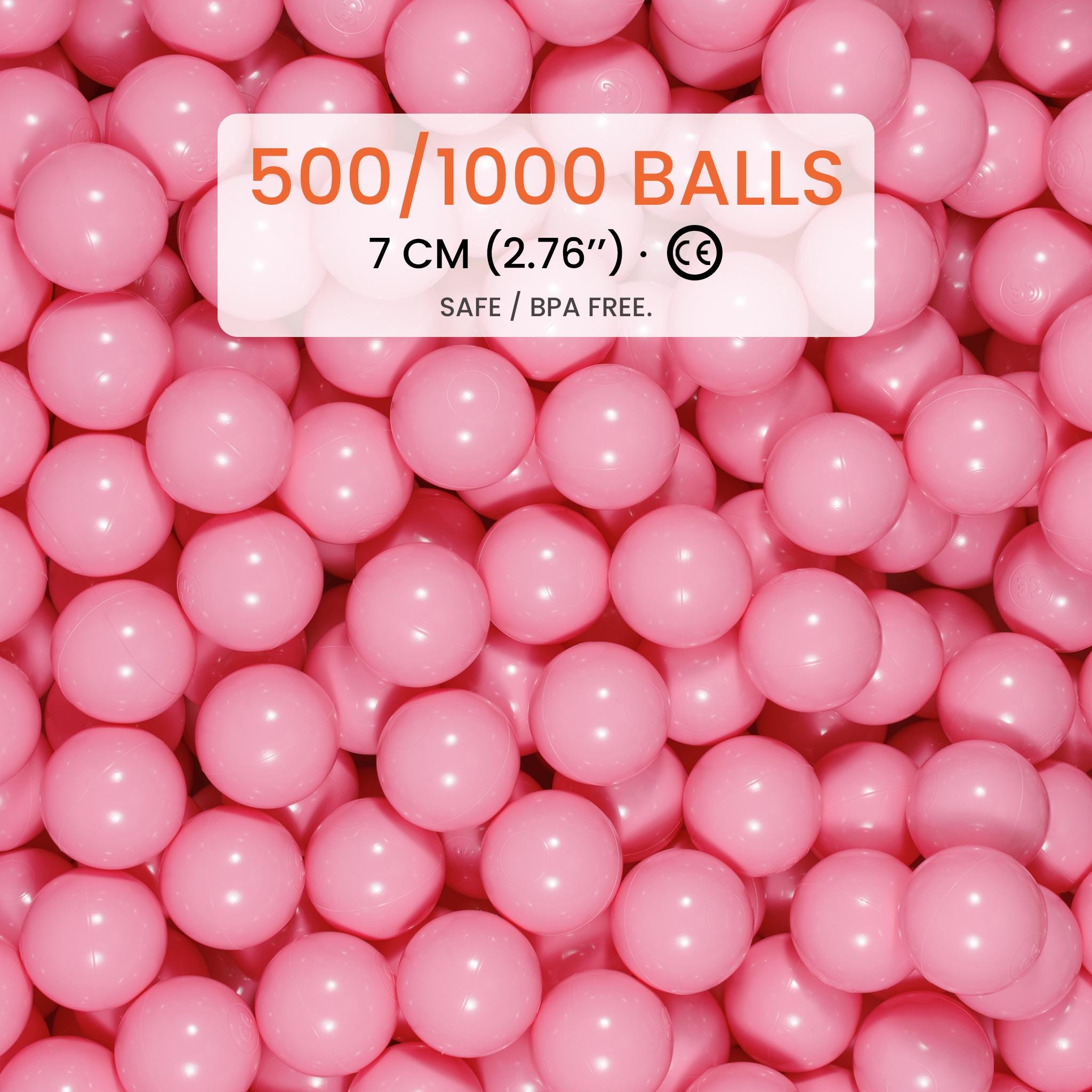 500 / 1000 Pink Ball Pit Balls 7 Cm (2.76