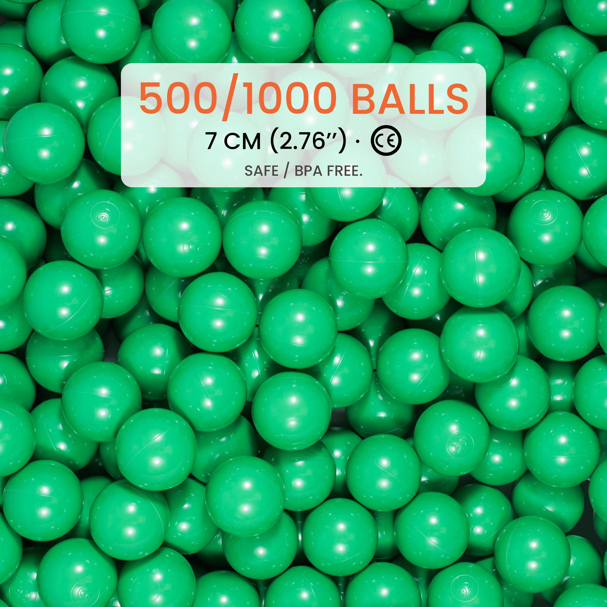 500 / 1000 Green Ball Pit Balls 7 Cm (2.76