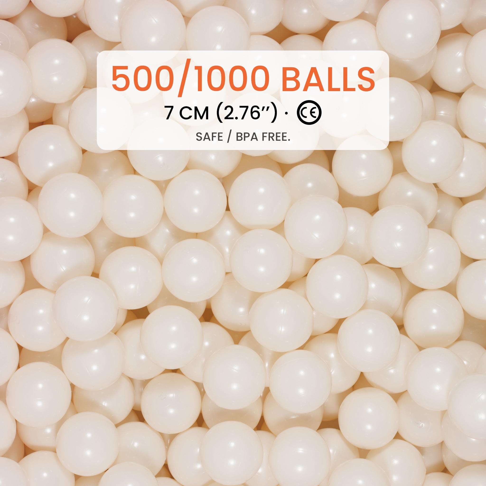 500 / 1000 Cream Pearl Ball Pit Balls 7 Cm (2.76