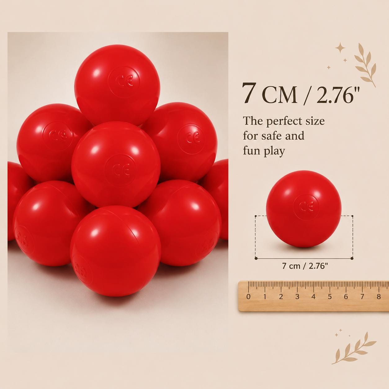 Red Ball Pit Balls 7 Cm (2.76