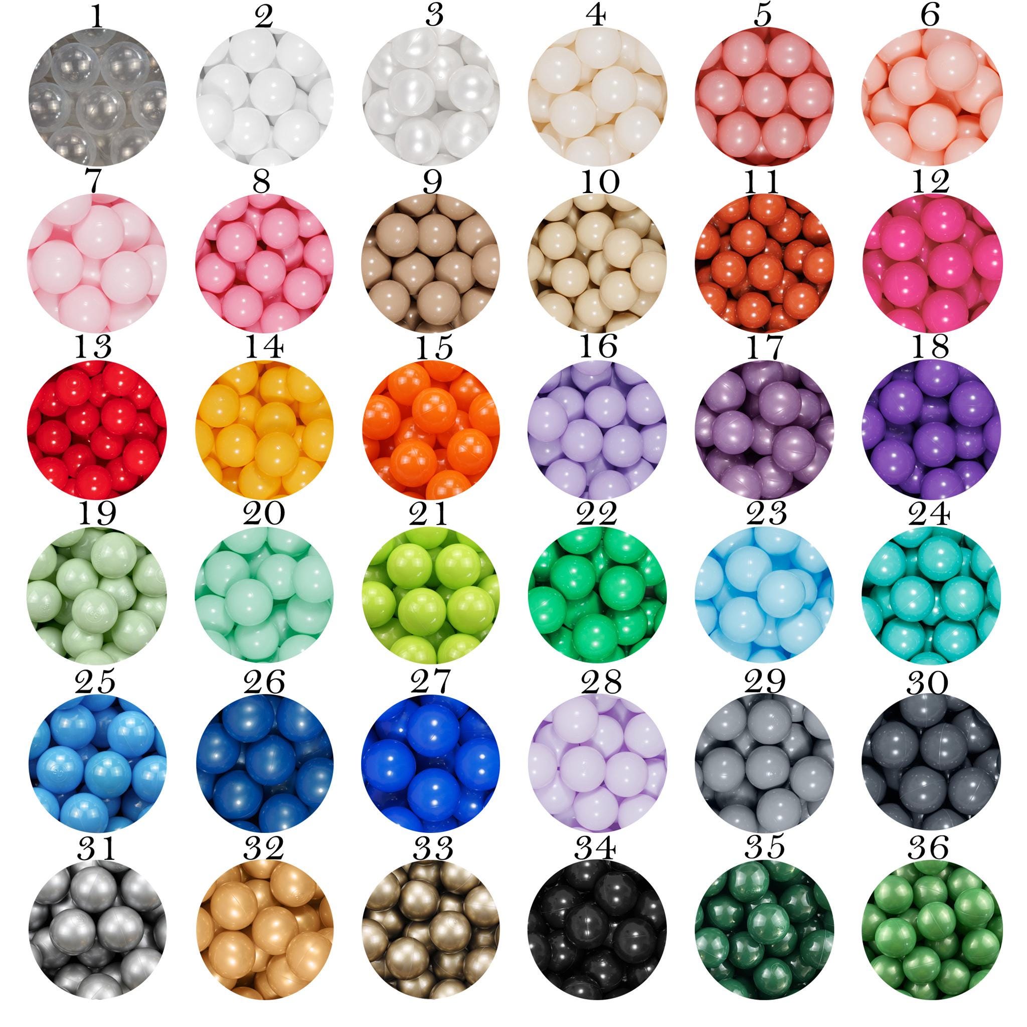 Balls for ballpit, 36 colors - 2,76" (7 cm), Plastic balls, non-toxic, soft ball pit child, toddler gifts, activity toy baby gift twin