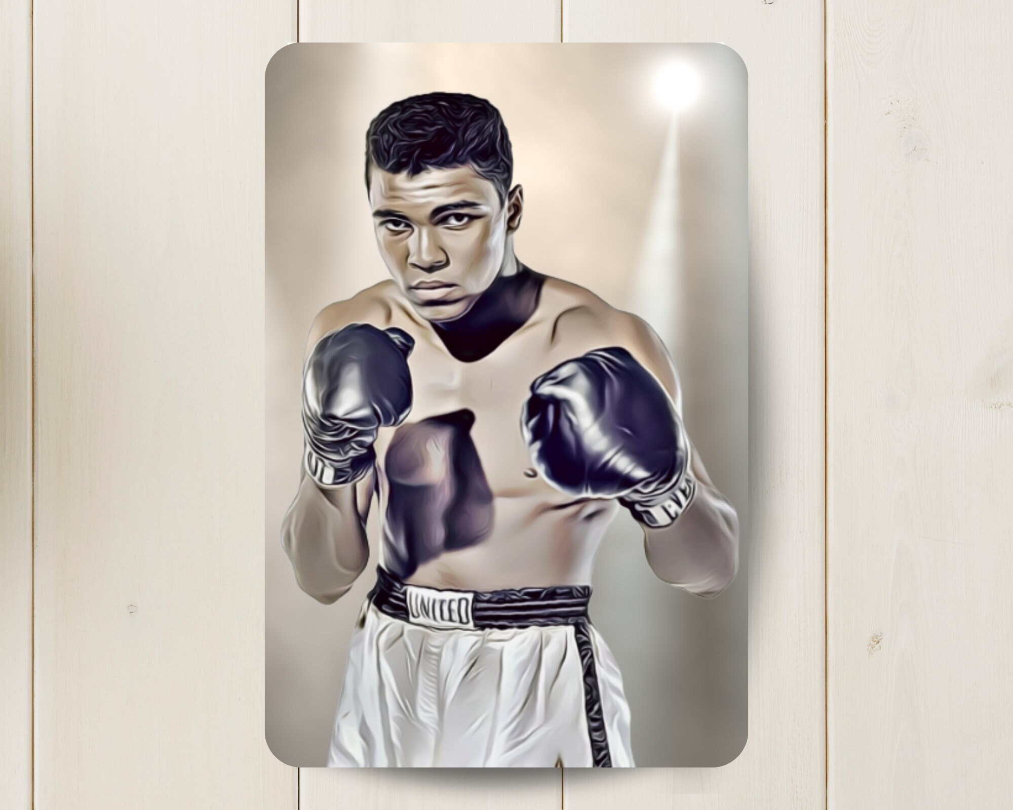 2 antique French boxing medallions. Plaster medallion of boxing gloves