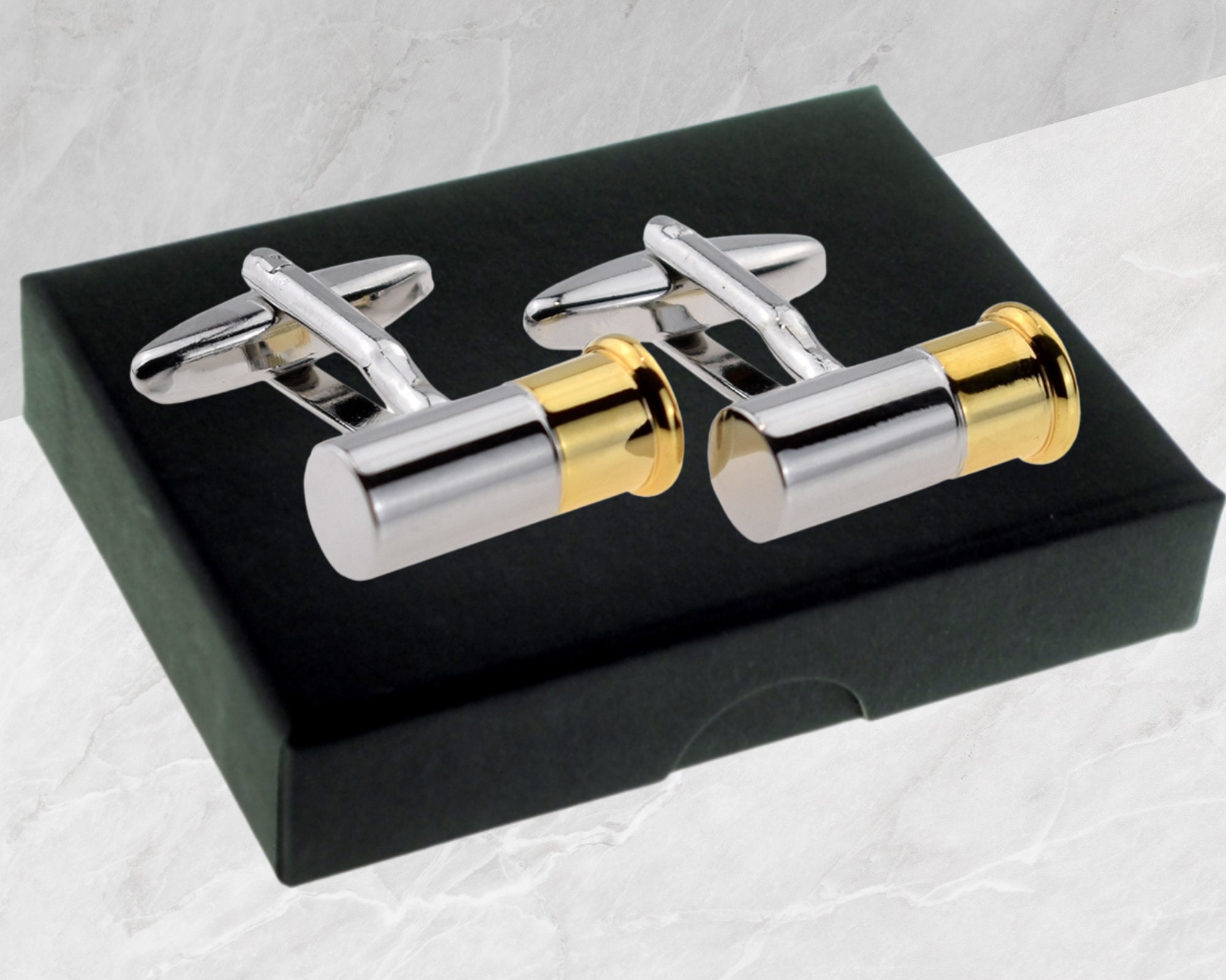 Atterley Men Accessories Jewelry Cufflinks Gun Cartridge Cufflinks Silver Gold 