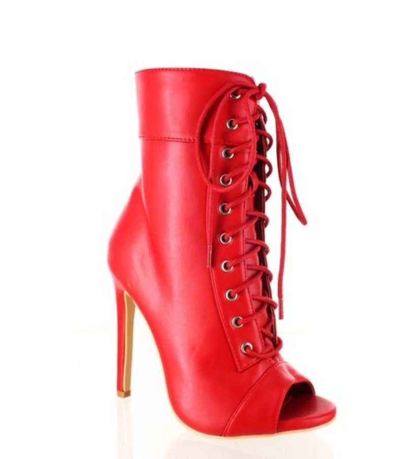 Sexy clearance red booties