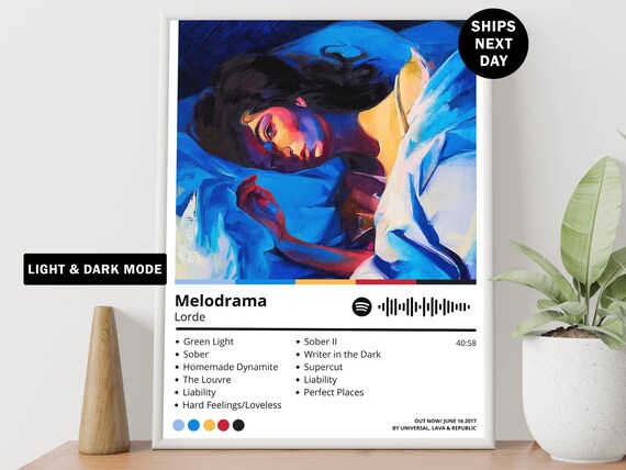 Lorde Melodrama Tracklist Poster Album Art Print Tracklist | Etsy