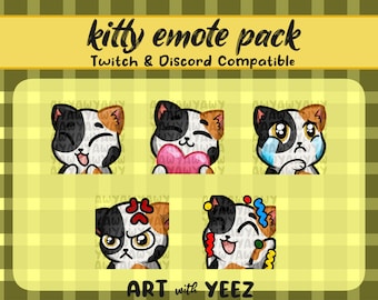 Calico Kitty Emote Pack for Twitch and Discord | Cat Emotes | Cute Emotes | Calico Cat | Instant Digital Download | Twitch Emote Artist