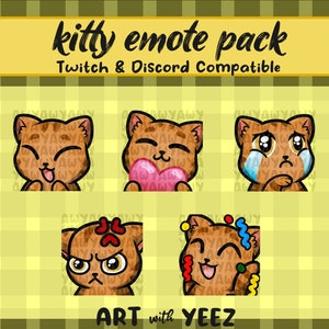 Orange Tabby Kitty Emote Pack for Twitch and Discord | Cat Emotes | Cute Emotes | Tabby Cat | Instant Digital Download | Twitch Emote Artist