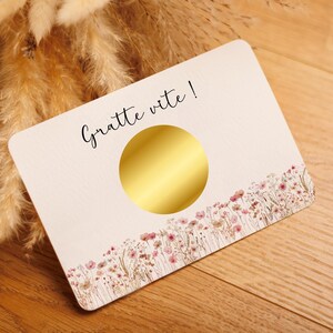 Carte à gratter personnalisée - Annonce grossesse, mariage, bébé, cadeau...