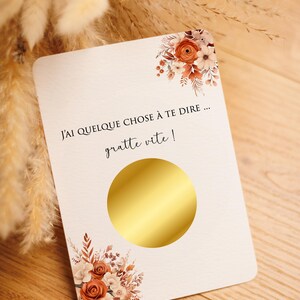 Carte à gratter personnalisée - Annonce grossesse, mariage, bébé, cadeau...