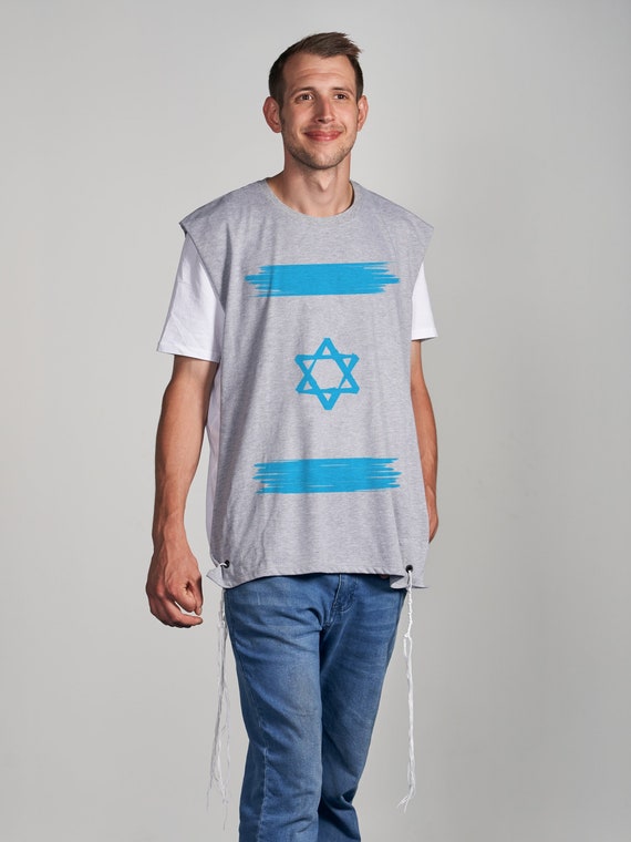 Adult Dark Blue T-Shirt with Tzitzit