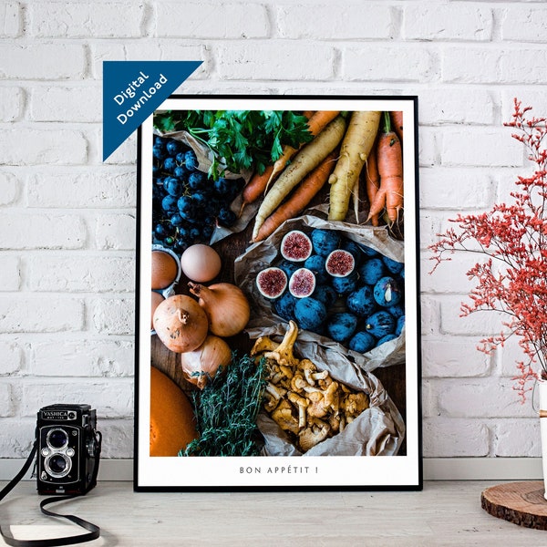 Food Wall Art, Food Print, Kitchen Decoration, Foodie print, Culinary Food Print, France Food Poster,Decorations French poster