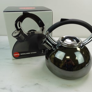 Enamel on Steel Stove Top Tea Kettle - Vitara Black