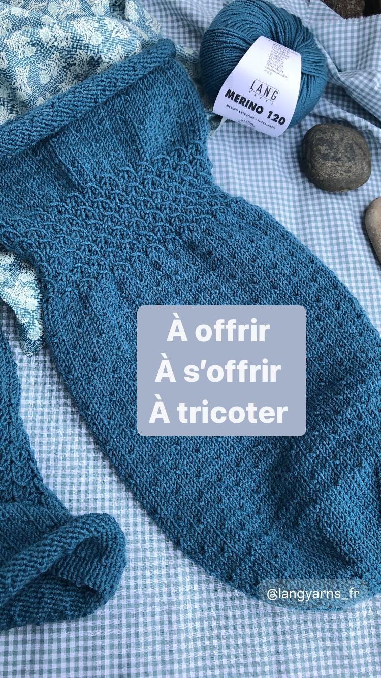 PDF knitting of a birth cocoon in 2 sizes, premature and 0/3 months, French and English pattern, circular or straight needles, BONUS hat
