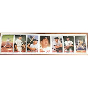Liberia 2002 - MLB, Yankees baseball - MICKEY Mantle - Strip of 7 stamps - MNH