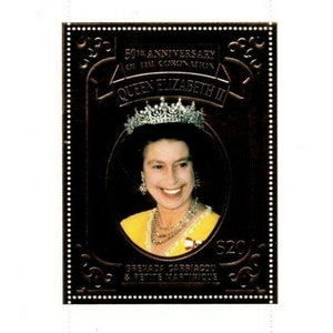 Granadinas 2002 - Rainha Elizabeth - Selo Ouro - MNH