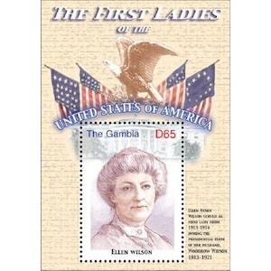 Gambia - The First Ladies Of The United States - ELLEN WILSON - Souvenir Stamp Sheet - MNH
