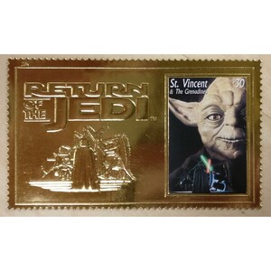 St. Vincent 1996 - Gwiezdne Wojny, Powrót Jedi, Yoda - Złoty znaczek - MNH