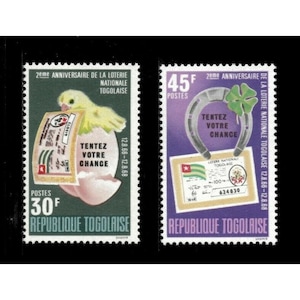 Togo 1968 - National Lottery, Luck - Set of 2v - Scott 654-55 - MNH