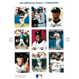 St. Vincent 1995 SC# 2204 MLB American League Superstars - Sheet of 9 Stamps MNH