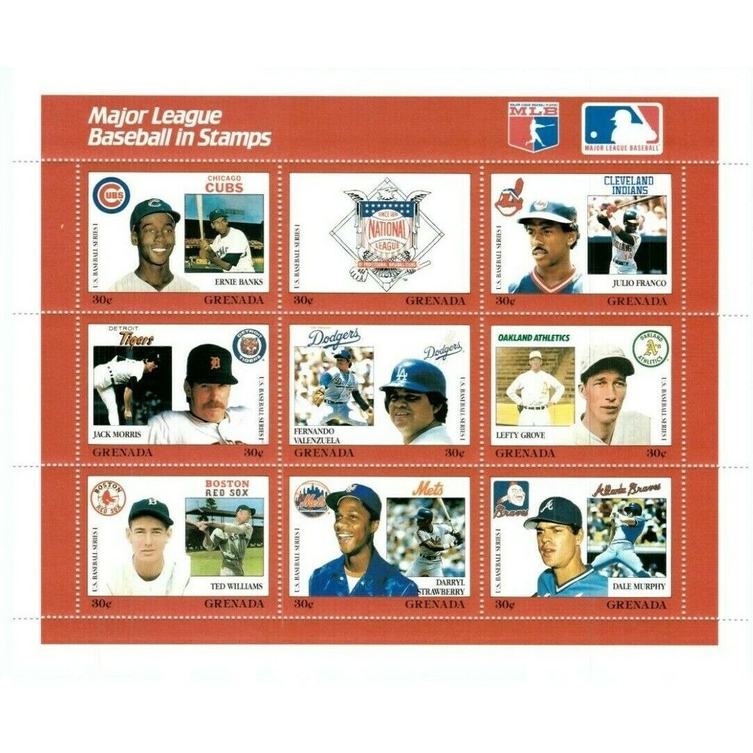 Major League Baseball Stamp Book Includes 9 Sheets of Stamps Sealed
