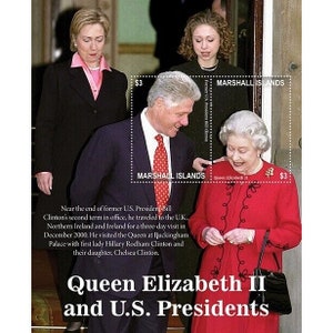 Marshall Islands 2021 - Queen Elizabeth II, President Clinton - Souvenir Sheet - MNH