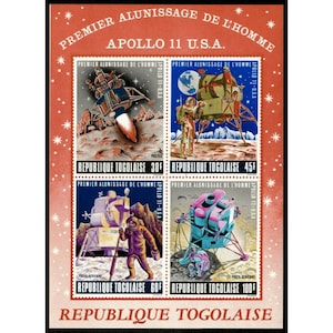 Togo 1969 - Apollo 11, Alternate Colors - Imperf Souvenir Sheet - Scott C108a - MNH