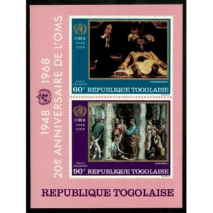 Togo 1968 - World Health, Paintings - Imperf Souvenir Sheet - Scott C94a - MNH