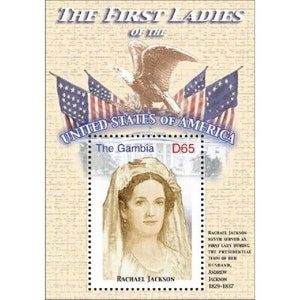 Gambia - The First Ladies Of The USA - RACHAEL JACKSON - Souvenir Briefmarkenbogen - postfrisch