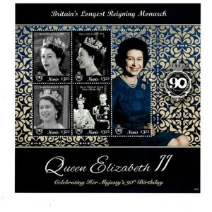 Nevis - 2016 -  HRH Queen Elizabeth II 90th Birthday  - Sheet of Five  - MNH