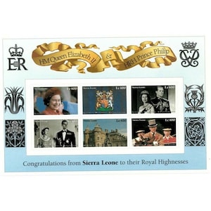 Sierra Leone 1997 - Queen Elizabeth 50th Anniversary - Sheet of 6 - Scott 2006 - MNH