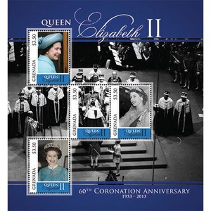 Grenada 2013 - Coronation of Queen Elizabeth ll Stamp- Sheet of 4 MNH