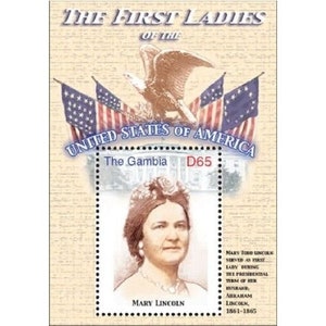 Gambia - The First Ladies Of The USA - MARY LINCOLN - Souvenir Briefmarkenbogen - postfrisch