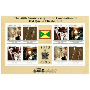 Grenada - 1993 - Queen Elizabeth II 40th Coronation - Sheet Of 8 - MNH