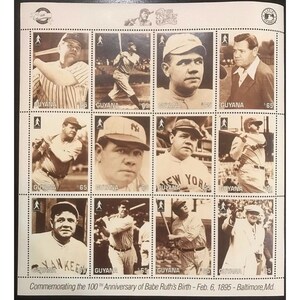Guyana- 1995 The Babe Stamp- sheetlet of 12 scott #2915