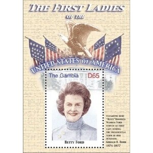 Gambia - The First Lady Of The United States - BETTY FORD - Souvenir Stamp Sheet - MNH