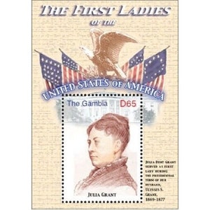 Gambia - The First Ladies Of The USA - JULIA GRANT - Briefmarkenbogen postfrisch
