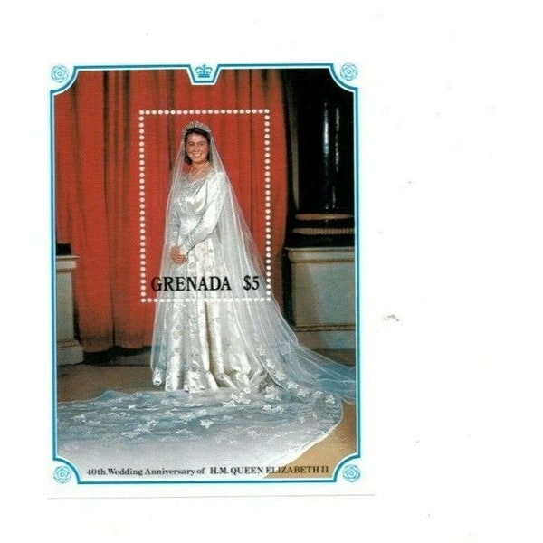 Granada - 1988 - Reina Isabel II Ruby Wedd. - Hoja de recuerdo -MNH(Scott#1581)