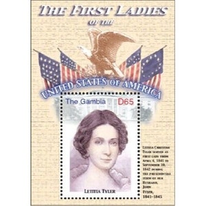 Gambia - The First Ladies Of The United States - LETITIA TYLER - Souvenir Stamp Sheet - MNH