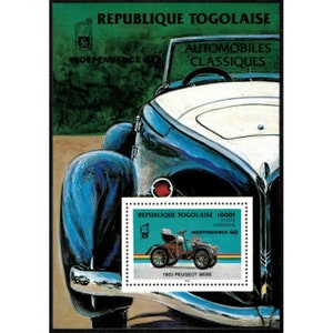 Togo 1988 - Classic Cars, Peugeot, Stamp Expo OVPT - Souvenir Sheet - Scott C564 - MNH