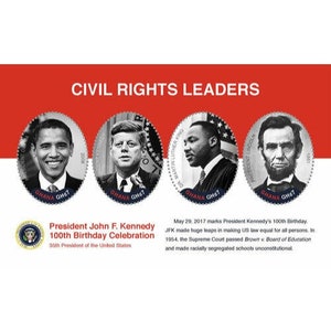 Ghana 2017 - JFK 100th Birthday - MLK Jr., Obama, Lincoln - Sheet of 4 - MNH