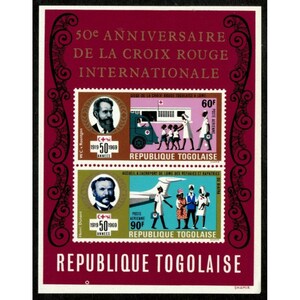Togo 1969 - Red Cross, 50 Years - Imperf Souvenir Sheet - Scott C114a - MNH