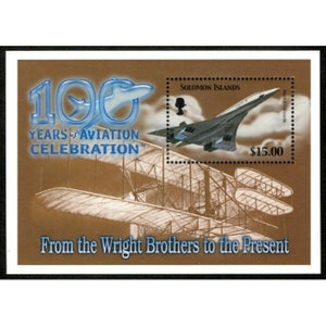 Solomon Islands 2003 - 100 Years of Aviation, Concorde Plane - Souvenir Sheet - Scott 969 - MNH