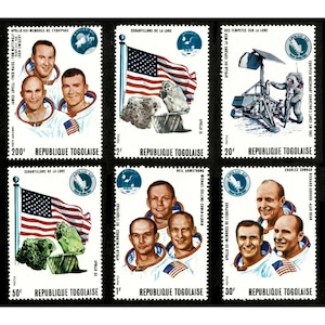 Togo 1970 - Moon Landings, Apollo, Astronauts - Set of 6v Stamps - 741-45, C135 - MNH