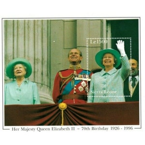 Sierra Leone 1996 - Queen Elizabeth 70th Birthday - Souvenir Sheet - Scott 1887 - MNH