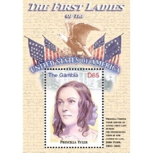 Gambia The First Ladies Of The United States - PRISCILLA TYLER - Souvenir Stamp Sheet - MNH