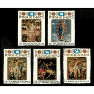 Togo 1972 - Easter Paintings - Set of 5v Stamps - Scott 805-07, C173-74 - MNH
