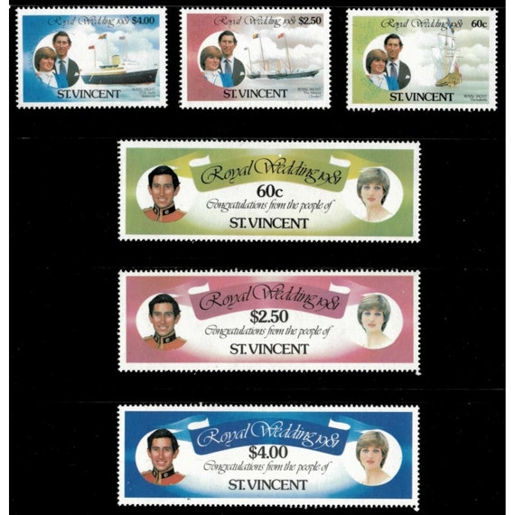 1981年 ロイヤルウェディング 記念切手セット チャールズ王子とダイアナ妃 チャールズ皇太子 ダイアナ妃、ロイヤルウェディング記念切手