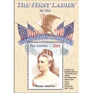 Gambia - The First Ladies Of The United States - HARRIET JOHNSTON - Souvenir-Briefmarkenbogen - postfrisch